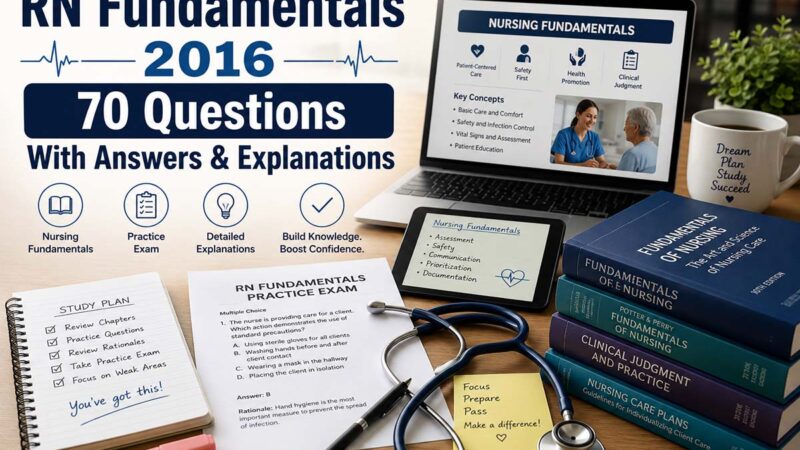 RN Fundamentals 2016 70 Questions With Answers & Explanations